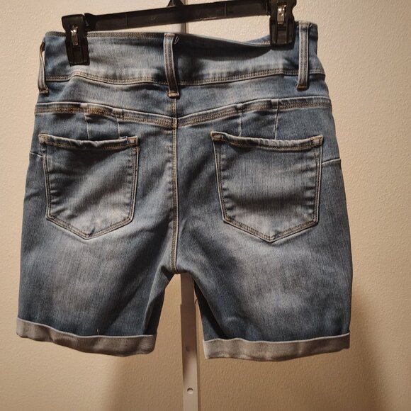 Sandpiper Denim Jean Shorts Size 8 Petite Stretch 5 Pocket Cuffed Zip Fly Womens - Picture 5 of 12